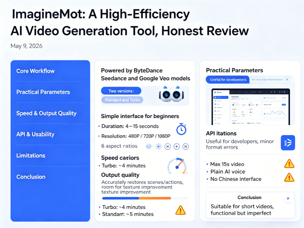 Testing ImagineMot: A High-Efficiency AI Video Generation Tool, Honest Review